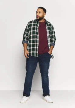 Pier One 2 Pack - Camiseta Básica - Dark Blue/Bordeaux