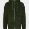 Pier One Borg Zip-Up Jacket - Forro Polar - Dark Green