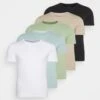 Pier One 5 Pack - Camiseta Básica - White/Beige/Black 1 Pier One 5 Pack - Camiseta Básica - White/Beige/Black -Pier One 0ad9552e06f244daa760b92b48f361e0