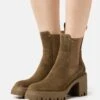 Pier One Leather - Botines De Tacón - Khaki -Pier One 10d4c9e105d64d04a37d36749ce2db19