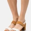 Pier One Leather- Sandalias - White/Cognac