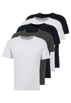 Pier One 5 Pack - Camiseta Básica - Dark Blue/Grey/Khaki -Pier One 325cf046ffc64432affa66ab60fd39f6