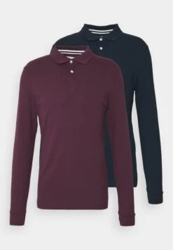 Pier One 2 Pack - Polo - Bordeaux/Dark Blue