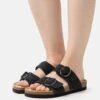 Pier One Leather - Sandalias Planas - Black -Pier One 40c25ee8af9b40b2918608ae33b58eda