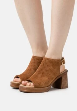 Pier One Leather - Sandalias Con Plataforma - Cognac