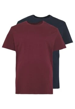 Pier One 2 Pack - Camiseta Básica - Dark Blue/Bordeaux -Pier One 5ca9e549eb7442b1ada1ae81856f1fde