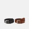 Pier One Leather 2 Pack - Cinturón - Cognac/Black -Pier One 7792092386d1430fbebc6bfbacb57a33