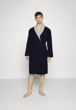 Pier One Shawl Towel Bathrobe - Albornoz -Dark Blue -Pier One 7c83eaf5bba84c4aad1bbccb5c7fc5da