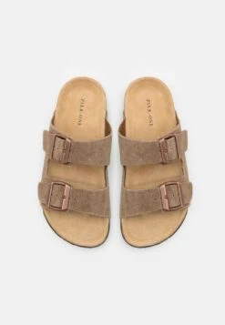 Pier One Leather Unisex - Pantuflas - Stone -Pier One 8a668f54d8c54cffbe49465b492ae069