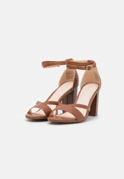 Pier One Leather - Sandalias De Tacón - Cognac -Pier One 9e82db66f2564588b21964fb5ff4fc0e