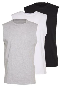 Pier One 3 Pack - Camiseta Básica - Grey/White/Black -Pier One b7095e703ec24c8694069d82098fed74