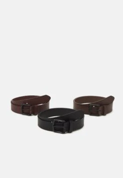 Pier One 3 Pack Unisex - Cinturón - Black/Brown/Dark Brown
