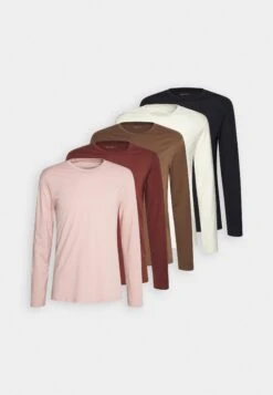 Pier One 5 Pack - Camiseta De Manga Larga - Off-White/Mauve/Brown -Pier One b8e45d0b40634cbaac3eb14e9c373a5b