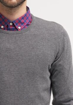 Pier One Basic Crewneck - Jersey De Punto - Dark Grey Melange -Pier One c1b29baf2944429ea88183988b30aa5a