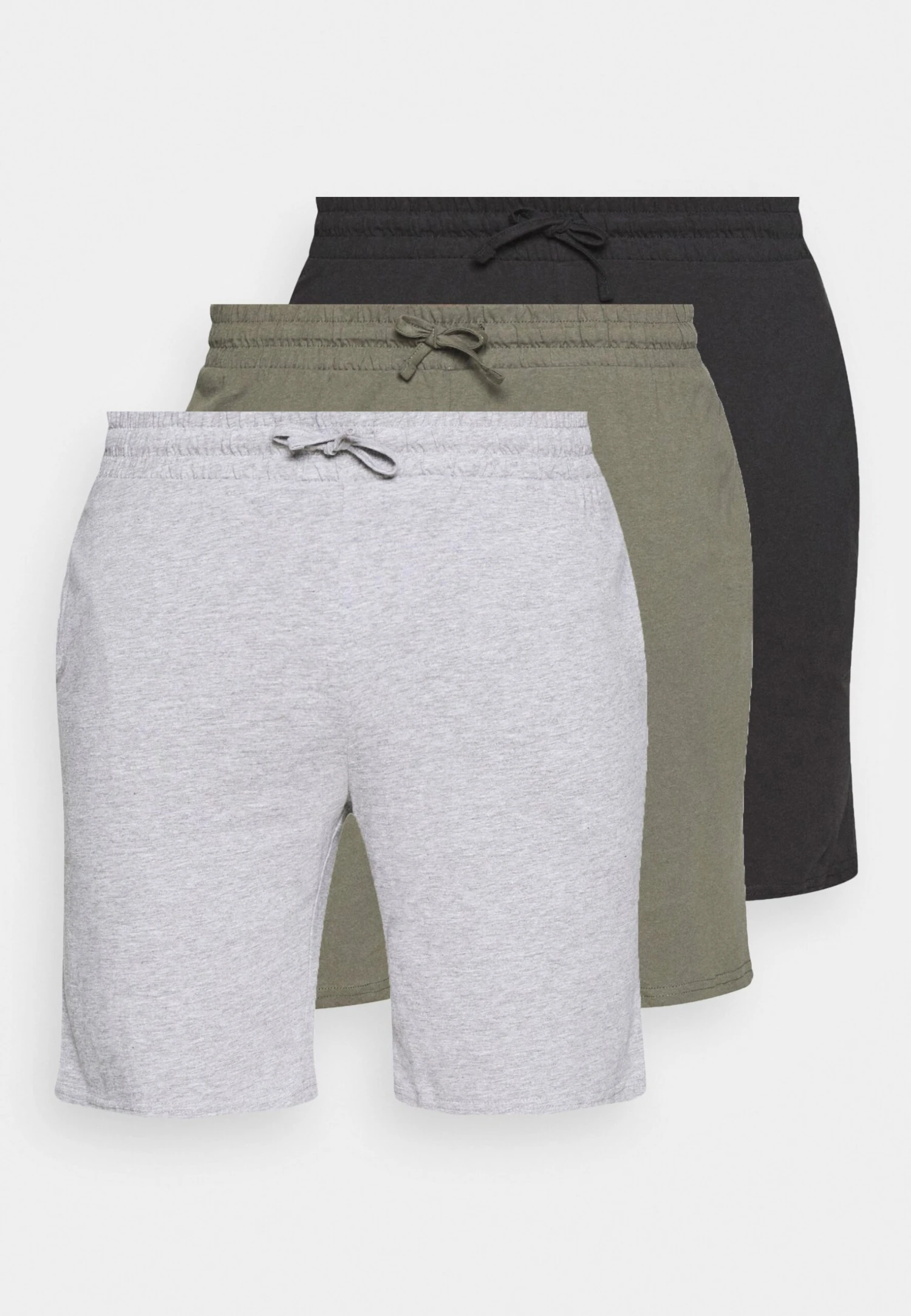 Pier One 3 Pack - Pantalón De Pijama - Black/Mottled Grey/Khaki 3 Pier One 3 Pack - Pantalón De Pijama - Black/Mottled Grey/Khaki
