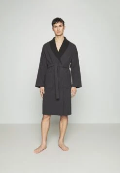 Pier One Shawl Towel Bathrobe - Albornoz - Dark Grey -Pier One d74acb5b72bf4a45a923d6b0a18d6eaf