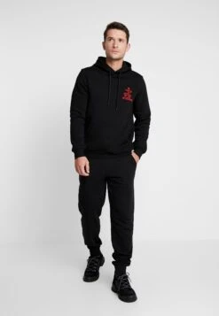 Pier One 2 Pack - Pantalones Deportivos - Black/Mottled Light Gre