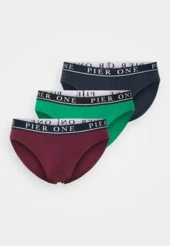 Pier One Branded Waistband Briefs 3 Pack - Braguitas - Dark Blue /Green/Bordeaux -Pier One e4133ac12af345d2ba6dfa134f8b50cd