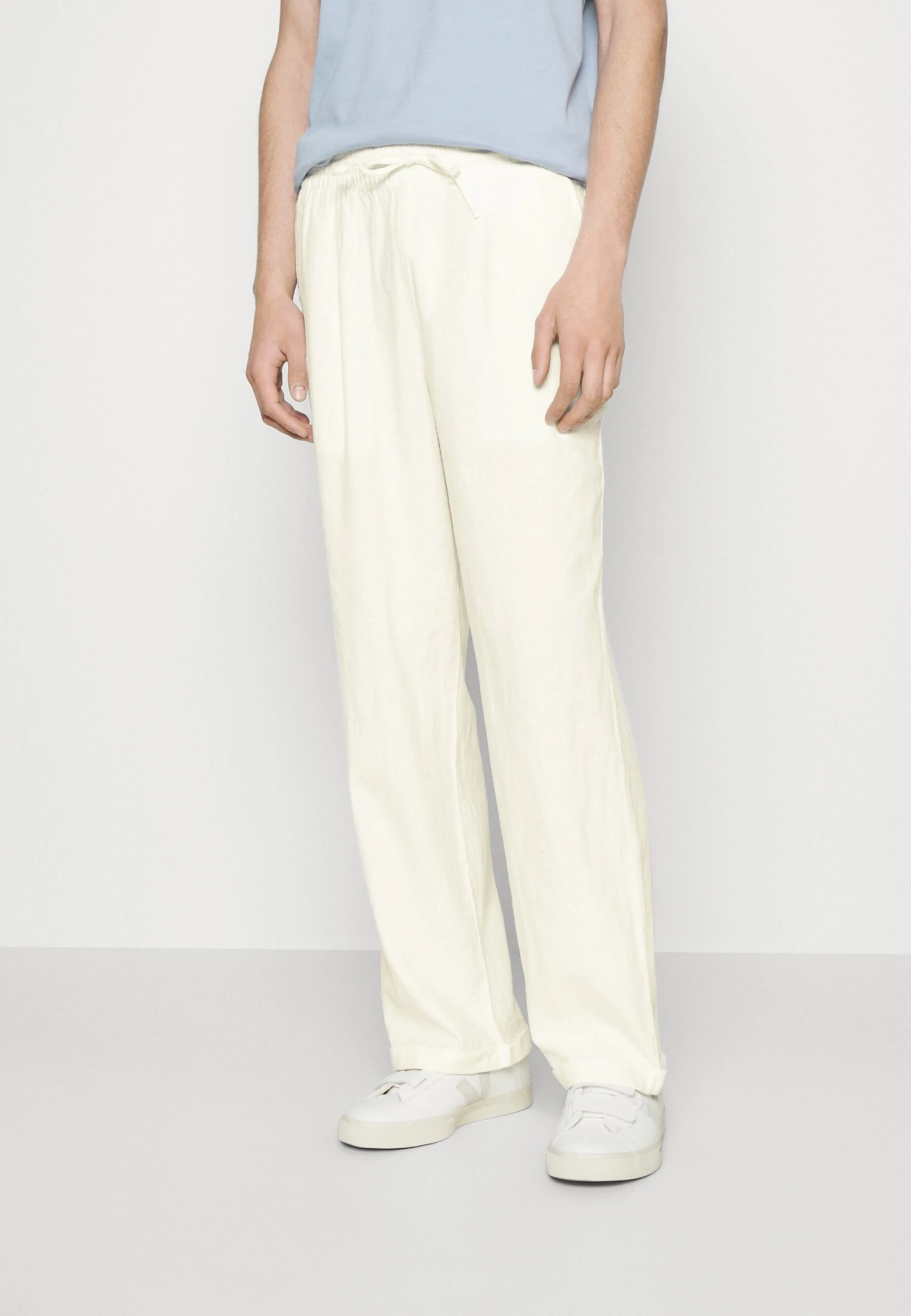 Pier One Drawcord Trousers Linen Blend - Pantalones - White 3 Pier One Drawcord Trousers Linen Blend - Pantalones - White